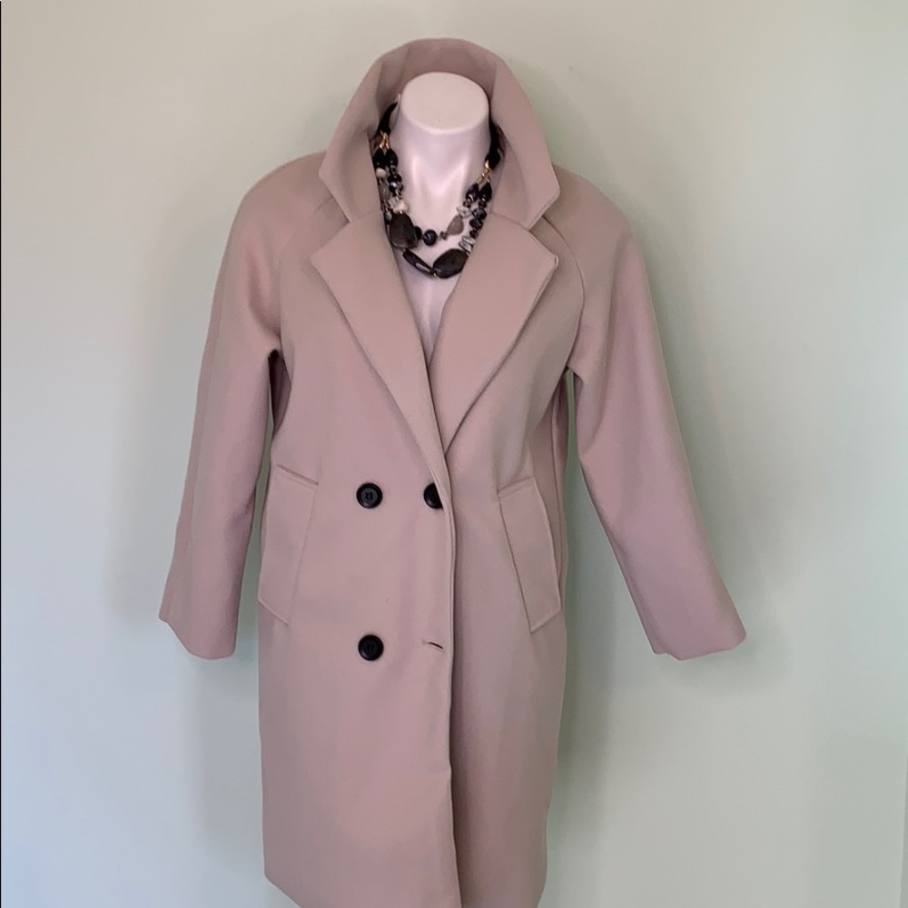 Cream Knee length Coat
